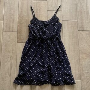 Forever 21 Navy and White Polka Dot Mini Dress - Women’s Medium